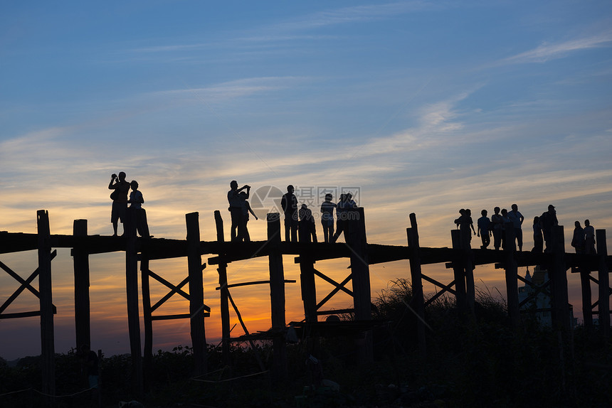 日落乌贝因桥,阿玛拉普拉,缅甸缅甸图片