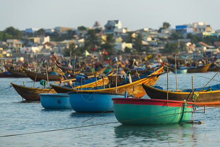 位于越南梅内的渔村,东南亚高清图片
