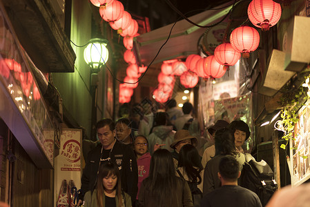 台湾来自世界各地的游客九分图片