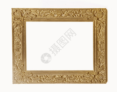 金相框白色背景上的老式相框背景