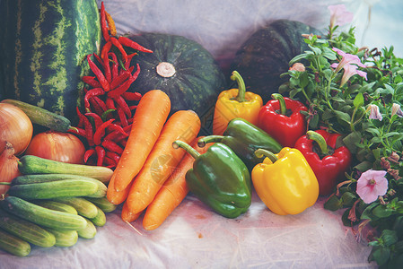 市场上各种新鲜蔬菜图片