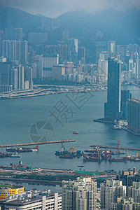 香港维多利亚港景观,香港城市景观光高清图片素材