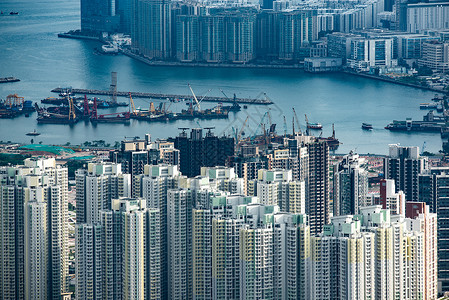 香港维多利亚港景观,香港城市景观全景图高清图片素材
