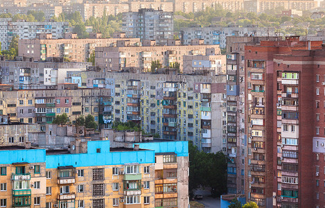 乌克兰的旧建筑拥挤的旧房子背景图片