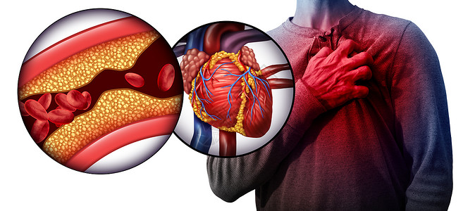 心脏病学的三维插图元素高清图片