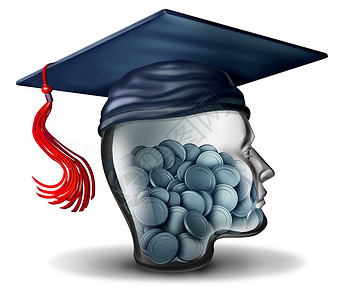 教育储蓄种学费学费用的符号大学基金债务,并个三维插图元素的学财务图标为学校储蓄背景图片