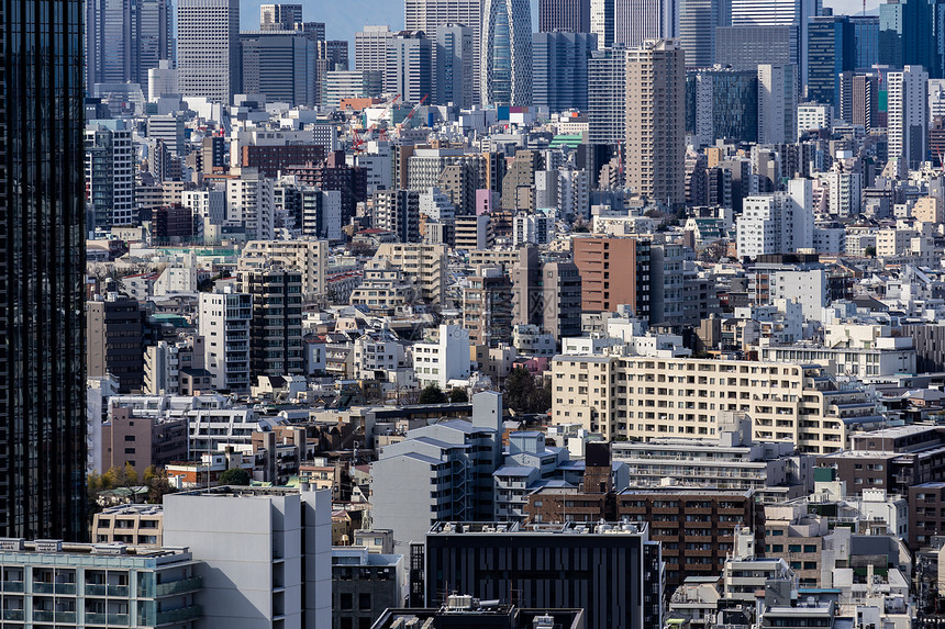 东京新宿病房的东京天际线摩天大楼的鸟瞰图取自东京邦约市民中心天文台天空台图片