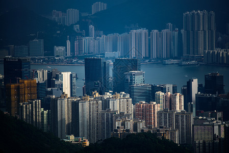 香港维多利亚港景观,香港城市景观全景图高清图片素材