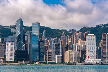 香港20196月21日香港维多利亚港城市景观景观,Skyscarpe光高清图片素材
