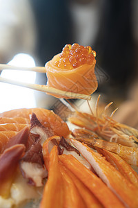 三文鱼刺身,日本食品图片