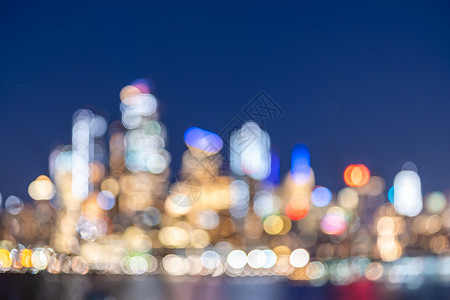 抽象模糊背景纽约市中城天际线城市景观新泽西黄昏高清图片