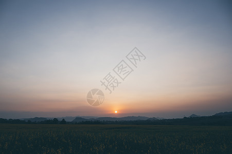 陆地上日落的自然景观图片