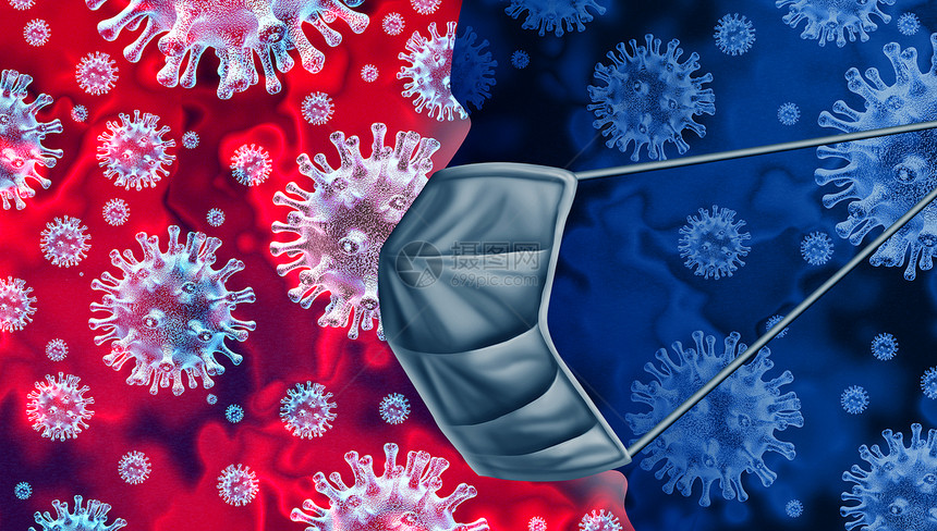 冠状病爆发冠状病流感背景危险流感菌株病例大流行的医疗健康风险,以疾病细胞为三维渲染图片
