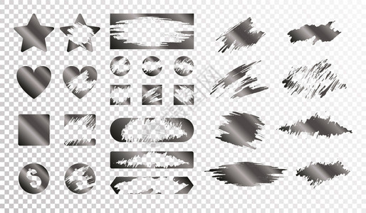 同形状单色集的划痕卡隔离透明背景平矢量插图上高清图片