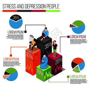 压力人等距信息与图表关神经疾病的信息白色背景矢量插图压力人等距信息图片
