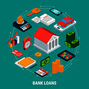 银行贷款的圆形成装置高清图片素材