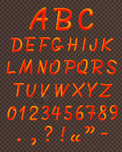 橙色液体霓虹灯字体图标图片