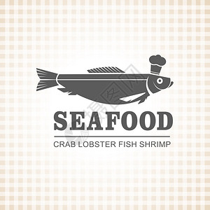 餐厅标志餐厅,鱼菜,海鲜鱼K厨师矢量标志插画