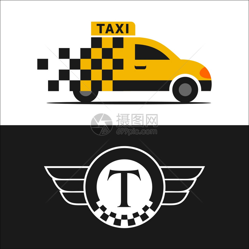 出租车标志,标志的矢量集图片