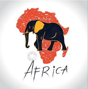 2个大象素材非洲狩猎与大象标志2插画