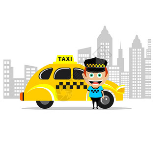 出租车司机出租车矢量插图,图标出租车图片