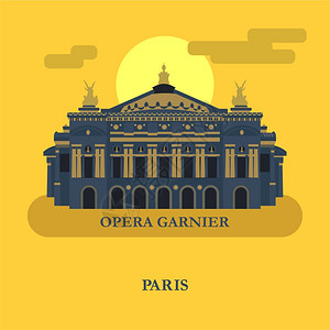 巴黎的歌剧加尼尔法国矢量插图图片