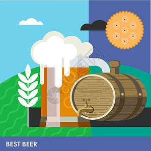 五颜六色的海报杯啤酒桶啤酒最好的啤酒环保产品图片