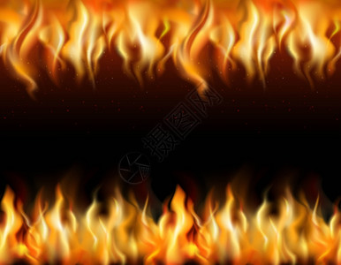 黑色工服消防员消防瓷砖边框火灾可平铺的现实边界黑色背景隔离矢量插图插画