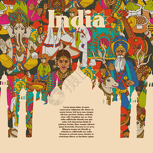 印度大象音乐香料高清图片