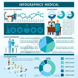 医生医院诊所的信息图集与医疗符号图表矢量插图医生信息摄影集背景图片