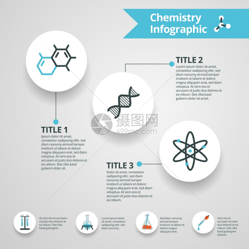 化学信息集与科学研究论文符号矢量插图化学信息图集图片