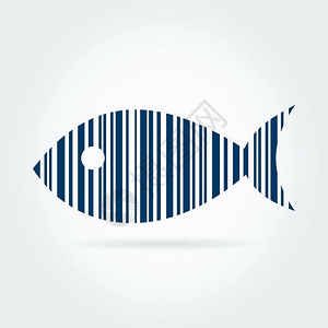 来自代码笔画的鱼矢量插图背景图片