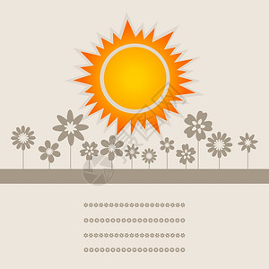 太阳2阳光洒片鲜花的草地上矢量插图图片