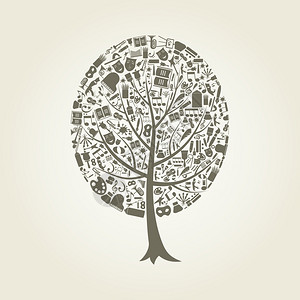 艺术上的树矢量插图图片