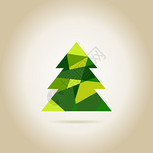 绿色诞树矢量插图背景图片