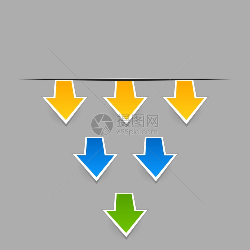 箭头个图标4灰色背景上的洞中的箭头矢量插图图片