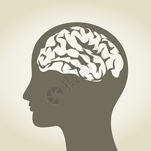 大脑的人的头矢量插图图片
