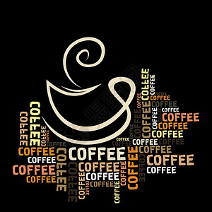 咖啡杯用文字矢量插图图片