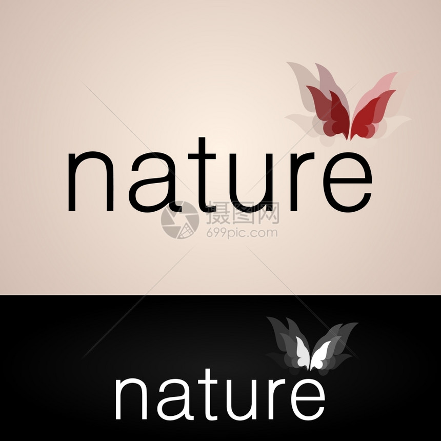 自然用蝴蝶来形容大自然矢量插图图片