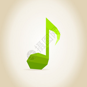 灰色背景上的绿色音乐音符背景图片