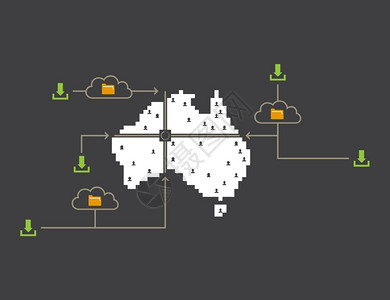 澳大利亚传递信息矢量插图背景图片
