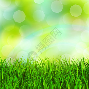 抽象绿草场背景矢量插图图片