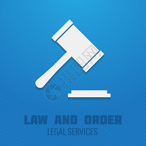 判断木槌法律服务法律秩序海报模板矢量插图背景图片