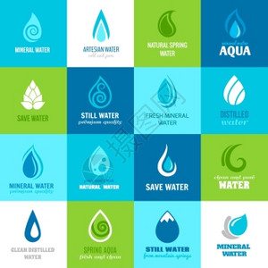 套水干净的自然水蓝色绿色与文本矢量插图图片