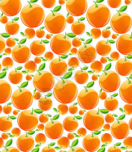 成熟新鲜天然机水果夏季橙色无缝图案矢量插图背景图片