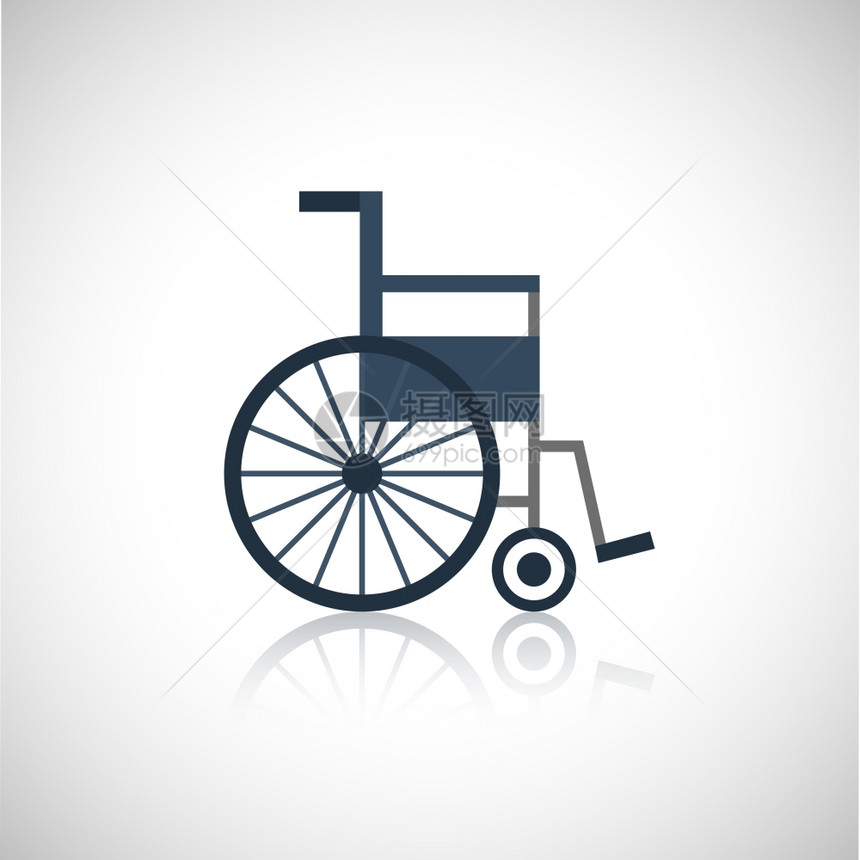 轮椅医疗养老金领取者护理平图标隔离白色背景矢量插图图片