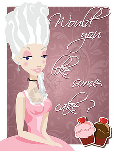 海报与玛丽王后安托瓦内特蛋糕图片
