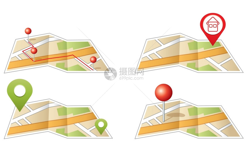 带GPS图标的城市矢量,梯度,EPS10图片