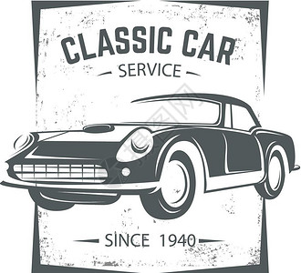 复古的旧车复古的旧汽车矢量背景图片