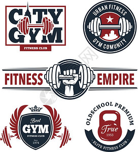 健身健身房标志身份模板健身健身房标志标识模板向量插画